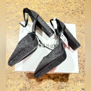 Black Rhinestone Women's Heels “Express” Brand - New!